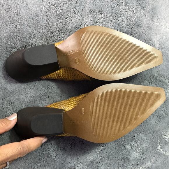 Y2K Women's 6.5B/36 BCBGirls Western Cowboy Boots Slip-On Mules Inlaid leather - Picture 4 of 10